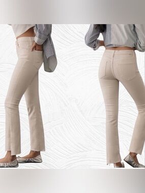 MOTHER Insider Crop Step Fray in So Far Gone Cream Sz 23X25 Midrise